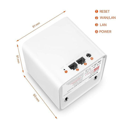 Tenda MW5G Home Mesh Wi-Fi System, 2500sq Wi-Fi Coverage, Two Gigabit Ports, Work with Amazon Alexa, Easy Set Up, (Pack of 2)