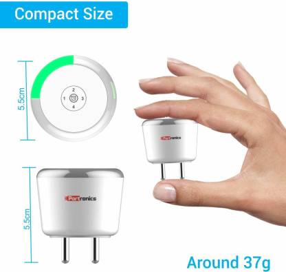 Portronics Adapto 464 Wall Charger With LED Indicator 2.4A Quick Charging Dual USB Port All iOS & Android Devices (White)