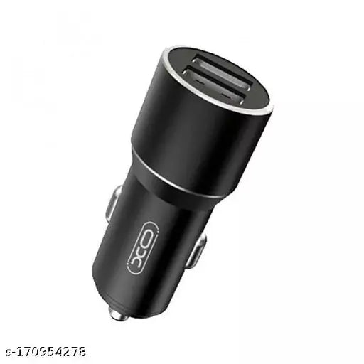 Champion 12W Dual USB Port Car Charger Compatible with All USB Devices (Black)