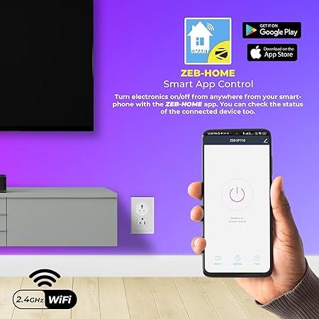 Zebronics ZEB-SP110,Wi-Fi plug compatible with google assistant & alexa,supports upto 10A and comes with a APP that Scheduled Control