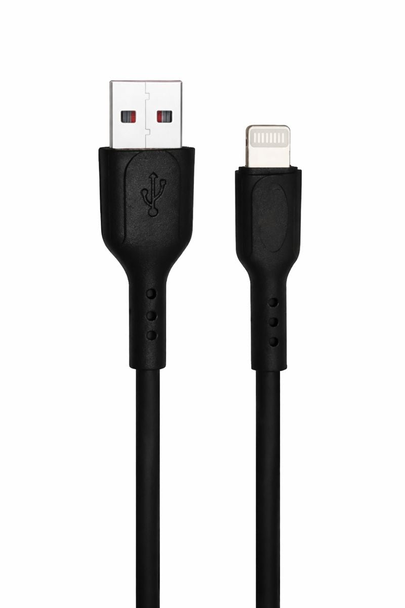 USB-A to Lightning charging and data cable in black for iPhone and Apple devices