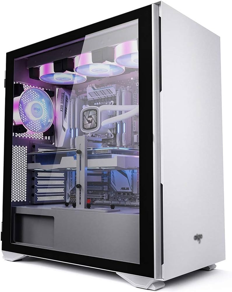 Desktop computer CPU cabinet / PC tower case for office and home use on white background