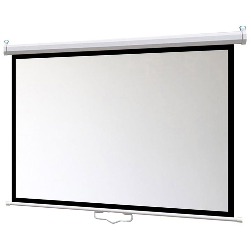 Projector screen for home theater, office and classroom use – wall mount, motorized and tripod projector screens on white background