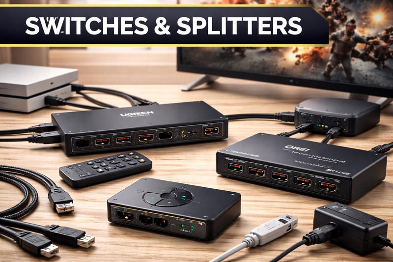 HDMI switches and splitters for connecting multiple devices to a single display