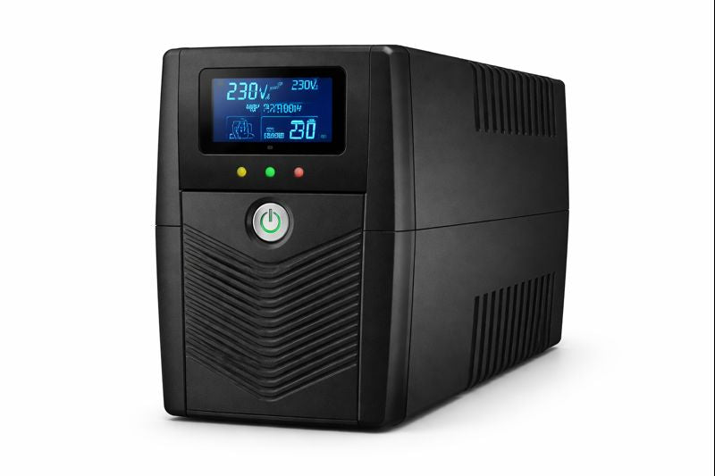 UPS power backup with LCD display for computer and electronics