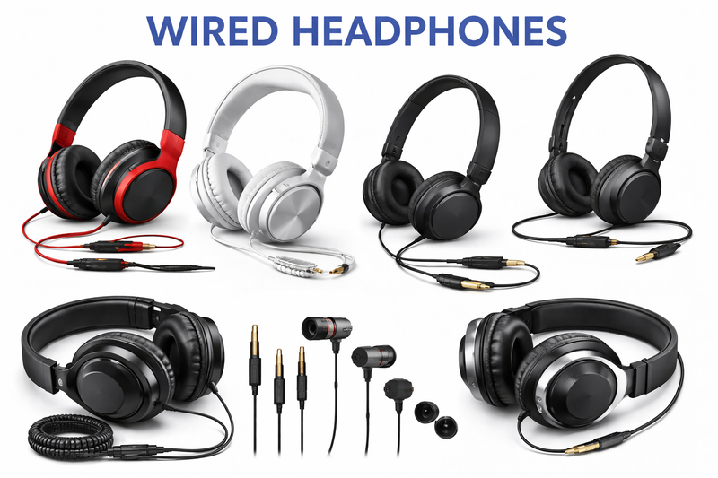 Wired headphones for music, calls and gaming with over-ear and in-ear designs