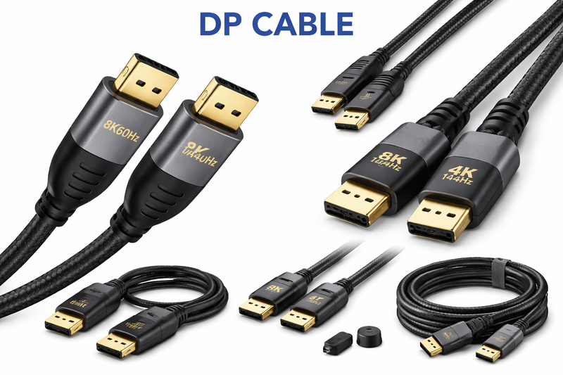 DisplayPort cable for PC to monitor connection with 4K 144Hz and 8K 60Hz support