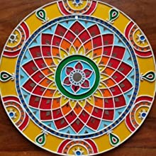 Pre Marked MDF Wooden Coaster For DIY Painting 3mm Thickness (10.1 x 10.1 )cm 4X4 Inch (Pack of 6) Floral Print