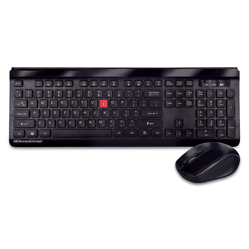 iBall Magical Duo 2 Wireless Deskset - Keyboard and Mouse I Alkaline Battery I High speed Optical Mouse I Long Battery Life I Smart semi-multimedia keyboard (Black)