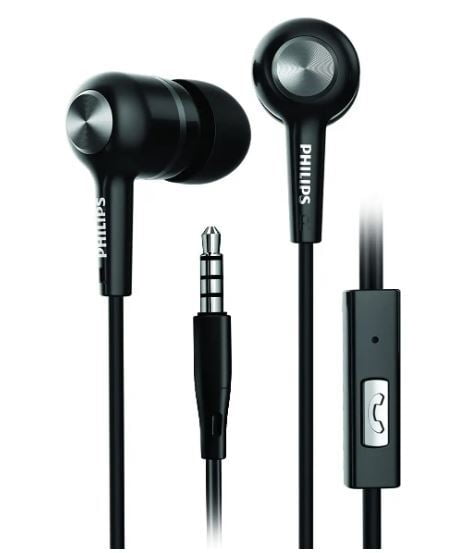 Philips Audio SHE1505BK Wired in Ear Earphones with Mic (Black)