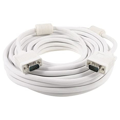 VGA Male to Male ,15-Pin Cable/Adapter for PC, Monitor, Projector, Laptop, TV, LCD/LED-5Mtr (White)