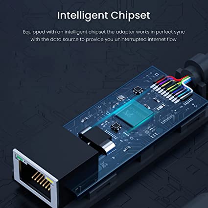 Portronics Mport 45 USB 2.0 Ethernet LAN Adapter USB to LAN RJ 45 with 1000 Mbps, Fast Speed (Black)