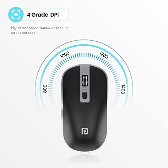 Portronics Toad 14 Wireless Optical Mouse 2.4GHz with USB Nano Dongle, Optical Orientation, Adjustable DPI