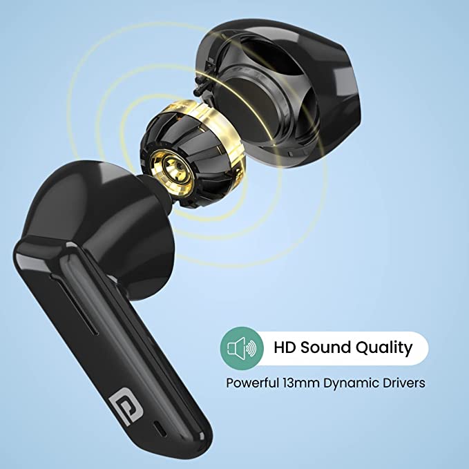 Portronics Harmonics Twins 11 Smart TWS Bluetooth 5.1 Earbuds with Long Playtime & Type C Charging