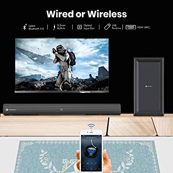 Portronics Pure Sound 102 Bluetooth Soundbar 160W with Wireless woofer