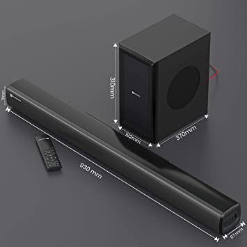Portronics Pure Sound 101 Soundbar with Wired Woofer 120W 2.1 Channel I Bluetooth V5.0