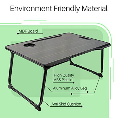Portronics My Buddy One POR-1140 Multifunctional Folding Table with Cup Holder,Mobile/Tablet Holder,Strong & Foldable