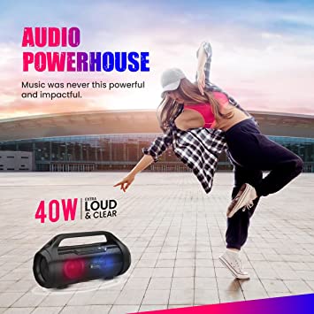 Portronics Dash 11 40W Bluetooth Speaker with Multi Colour LED Light, in-Built FM, TWS, Aux-in Slot