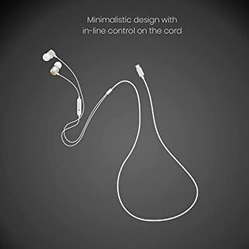 Portronics Conch 20 in Ear Wired Earphone with Type-C Jack, Powerful Audio, Built-in Microphone, Tangle Resistant Cable(White)