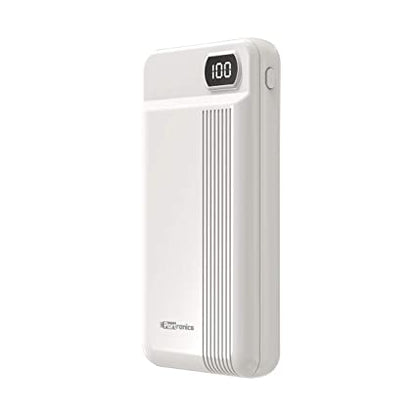 Portronics Indo 20D 20000mAh Power Bank with LED Digital Display & Dual Charging Options(White)