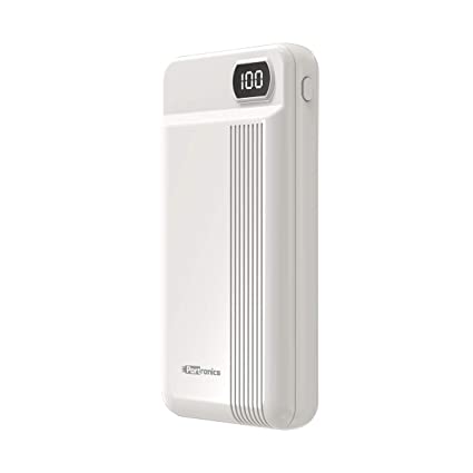 Portronics Indo 20D 20000mAh Power Bank with LED Digital Display & Dual Charging Options(White)
