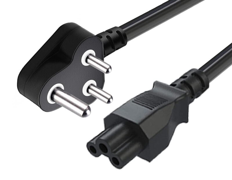 Laptop Power Cable Cord 1.2 Mtr 3 Pin Adapter Heavy Duty (Black)