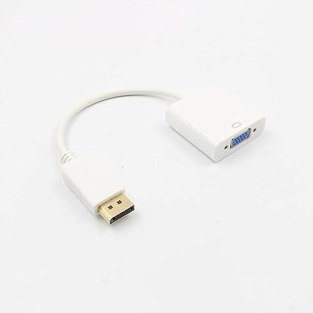 DisplayPort (DP) Male to VGA Adapter Female , Gold-Plated Compatible with Computer, Desktop, Laptop, PC, Monitor, Projector