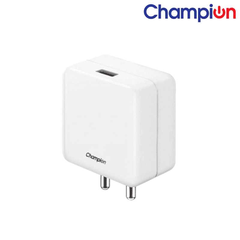 Champion 20W Quick Charging Wall Adapter - High-Speed Charger for iPhone, Android, and USB-C Devices (White)