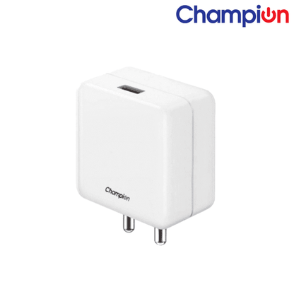 Champion 20W Quick Charging Wall Adapter - High-Speed Charger for iPhone, Android, and USB-C Devices (White)