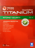 Trend Micro Titanium Cloud Edition Internet Security 1 User 1 Year Your Digital Life Protected (E-Mail Delivery)