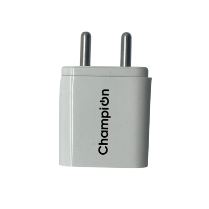 Champion 12W 5V/2.4A DC Single USB Port Mobile Charger | Wall Adapter for Android & USB Devices (Pack Of 20 Pcs)