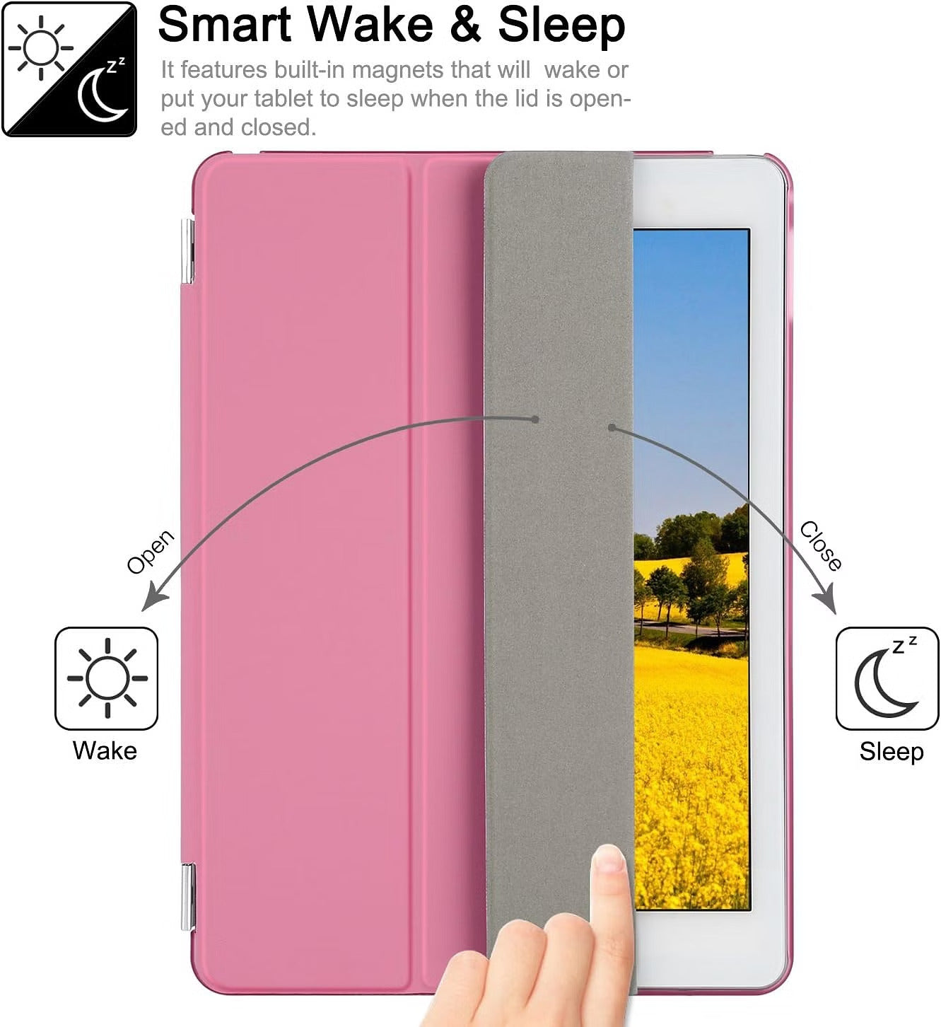 Ipad Ultra Thin Flip Smart Cover Leather For iPad Air 2 (Pink)
