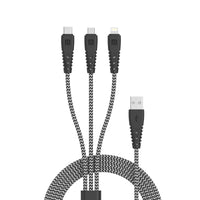 Portronics Konnect Spydr 31 3-in-1 Multi Functional with 3.0A Output Tangle Resistant, 1.2M Nylon Braided