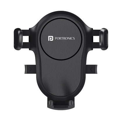 Portronics Clamp Y Adjustable Mobile Holder for Car with 360‚Â°Rotational,One Click Release Button,(Black)