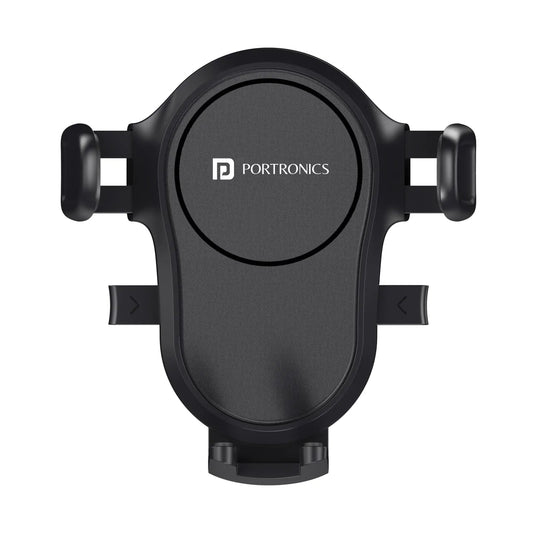 Portronics Clamp Y Adjustable Mobile Holder for Car with 360‚Â°Rotational,One Click Release Button,(Black)