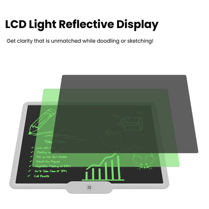 Portronics Ruffpad 10X Re-Writable LCD Writing Pad with 10 inch(25.4cm) Writing Area, Single Tap Erase