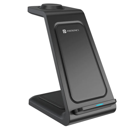 Portronics Freedom 33 3-in-1 Desktop Wireless Charger with 15W Wireless Charger