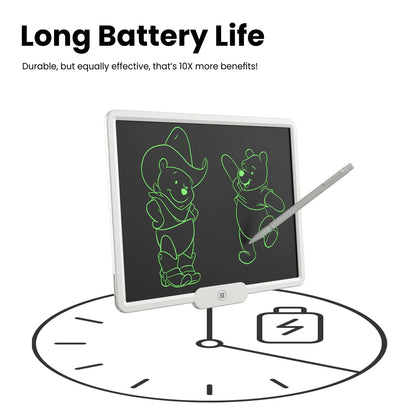 Portronics Ruffpad 10X Re-Writable LCD Writing Pad with 10 inch(25.4cm) Writing Area, Single Tap Erase