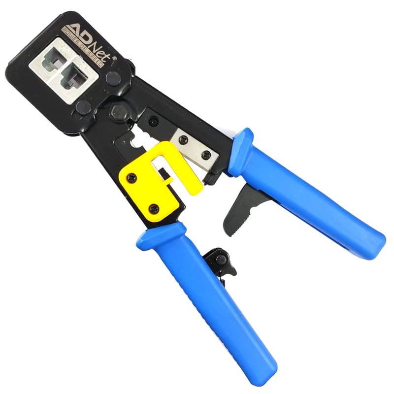 EZ Crimping Tool For RJ45 RJ11 RJ12 Cavity With Round Cable Stripper