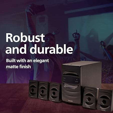 Philips SPA5128B 5.1 CH 40W Bluetooth Speakers, Black