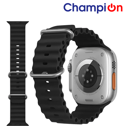Champion T10 Ultra Bluetooth Calling Series 8 7.36cm (2.9 inch) Big Display 49mm with All Sports Features & Health Tracker, Unisex Smart Watch (Black)