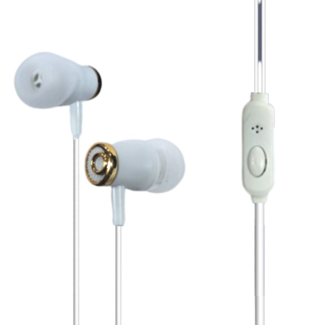 Champion CHAMP401 In-Ear Earphones with Mic Premium Sound Quality & Comfortable Fit (White)