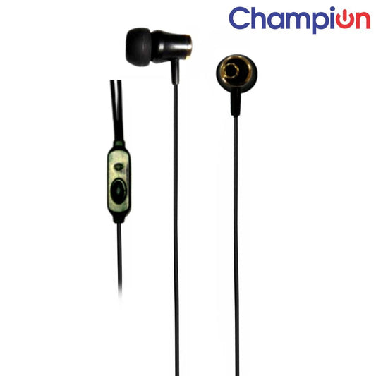 Champion CHAMP401 In-Ear Earphones with Mic ÃƒÂ¢Ã¢â€šÂ¬Ã¢â‚¬Å“ Premium Sound Quality & Comfortable Fit (Black)