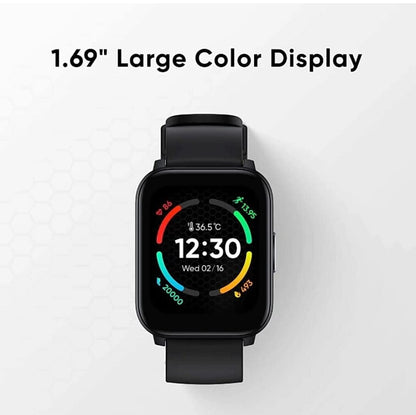 realme TechLife Watch S100 1.69 HD Display with Temperature Sensor Smartwatch (Black)