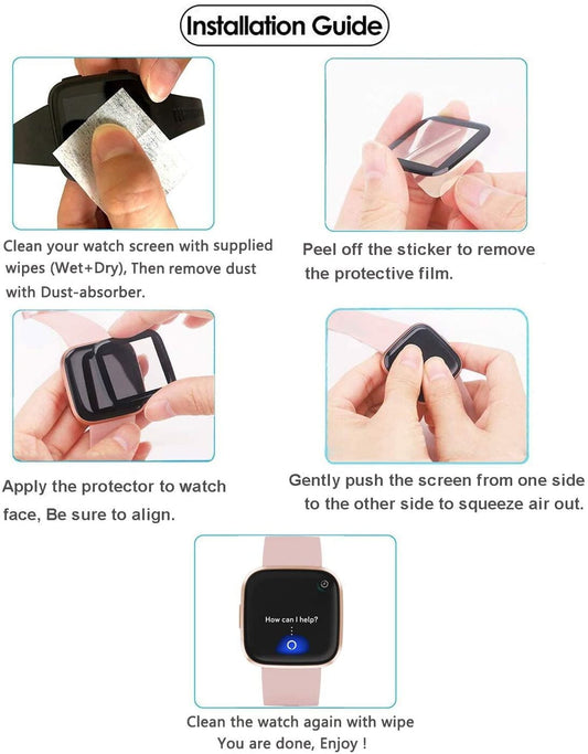 Apple Watch Screen Protector, 3D Full Curved Black Edge Screen Guard for Apple Watch Series 6,5,4 & SE (40mm)