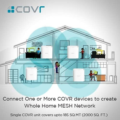 D-Link COVR 1100 AC1200 Mbps MU-MIMO Dual Band Whole Home Easy Mesh Wi-Fi Router
