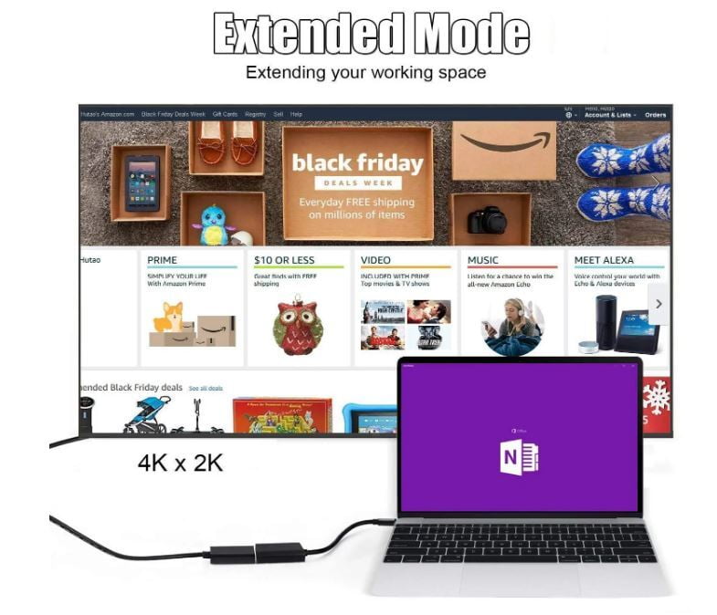 DisplayPort (DP) To HDMI Female Adapter 1080 @ 60Hz Converter for PC/Laptop/Projector/HDTV (Black/White)
