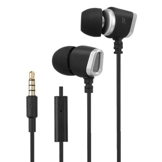 Astrum Metal Stereo Earphones with Mic â€“ EB290 (Black &amp; Silver)