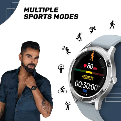 Fire-Boltt 360 SpO2 Full Touch Large Display Round Smartwatch with in-Built Games (Grey)