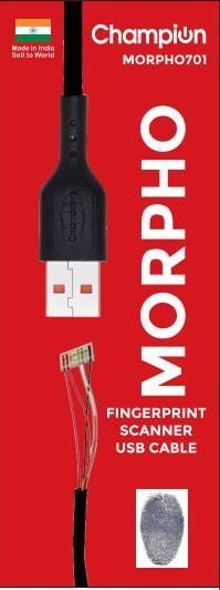 Champion Morpho USB Data Cable for Fingerprint Scanner Biometric (Black)